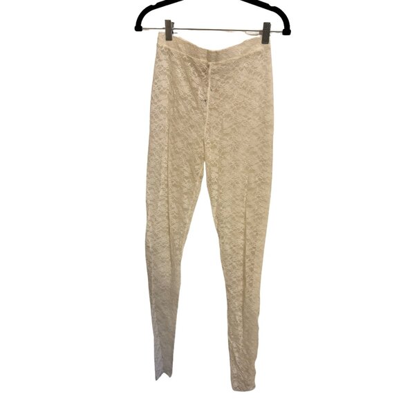 Free People Ivory Floral Lace Leggings | Women’s Small | NWT - Picture 2 of 3